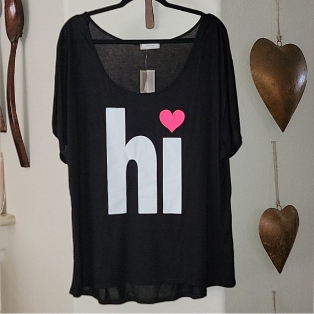 Aran's Den Hi Bye OVERSIZED shirt black size 1X